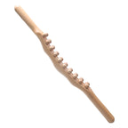 Massage Tools - Professional Carbonized Wooden Massage Stick with 20 Beads - Double Row Rolling Design for Waist, Abdomen, Legs, Back & Hands - Body Contouring & Muscle Relaxation - Whole Body Gua Sha Tool, Ergonomic Grip | Natural Wood Finish